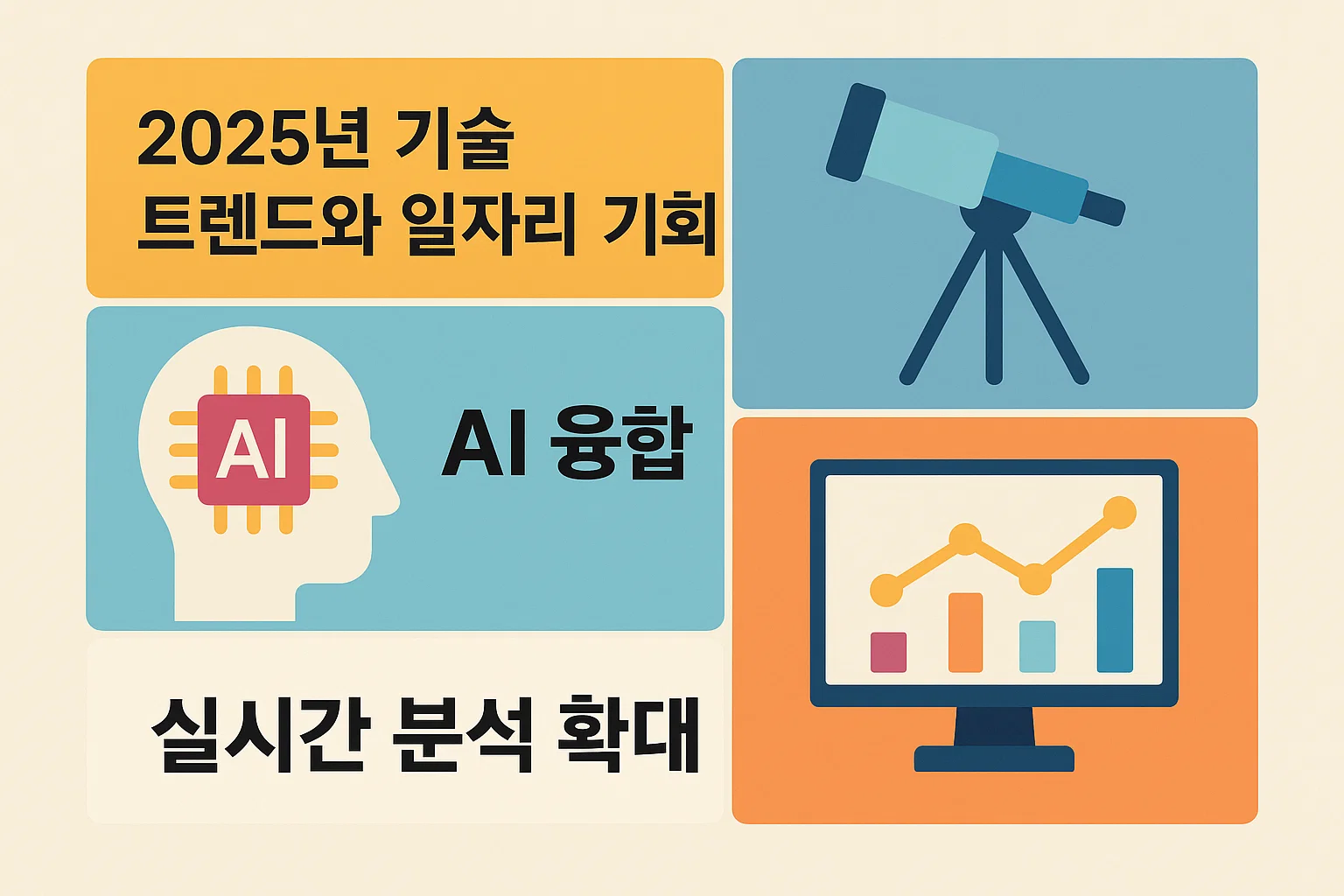 AI 융합 강화, 실시간 분석 확대, 기술 트렌드 변화 등 2025년 빅데이터 분야 전망을 정리한 인포그래픽