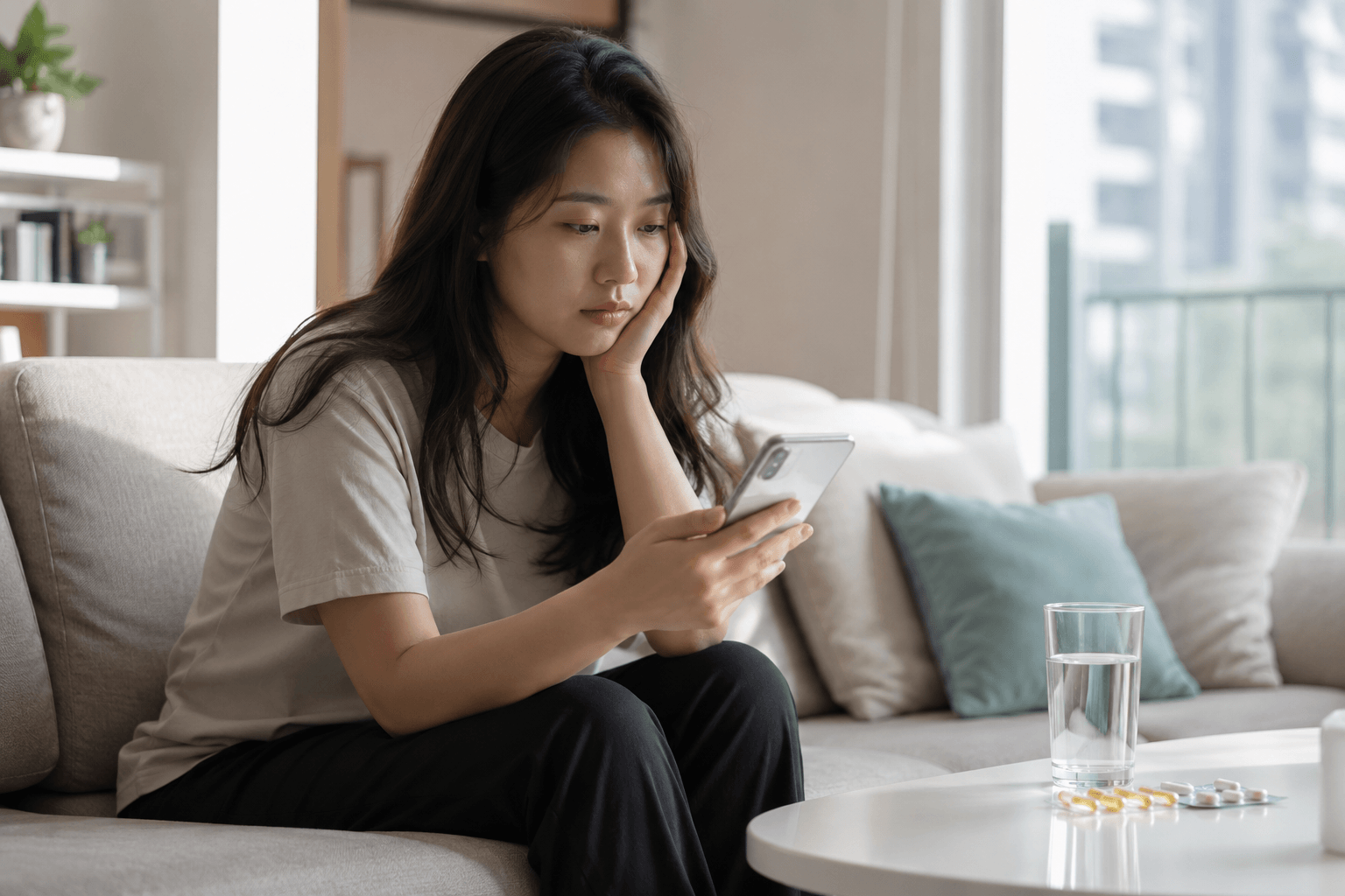 도파민 부족으로 무기력함을 느끼는 30대 여성