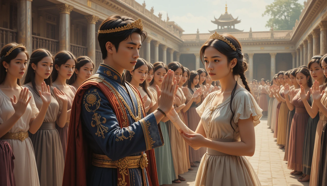 왕자가 공주의 손을 잡는 모습