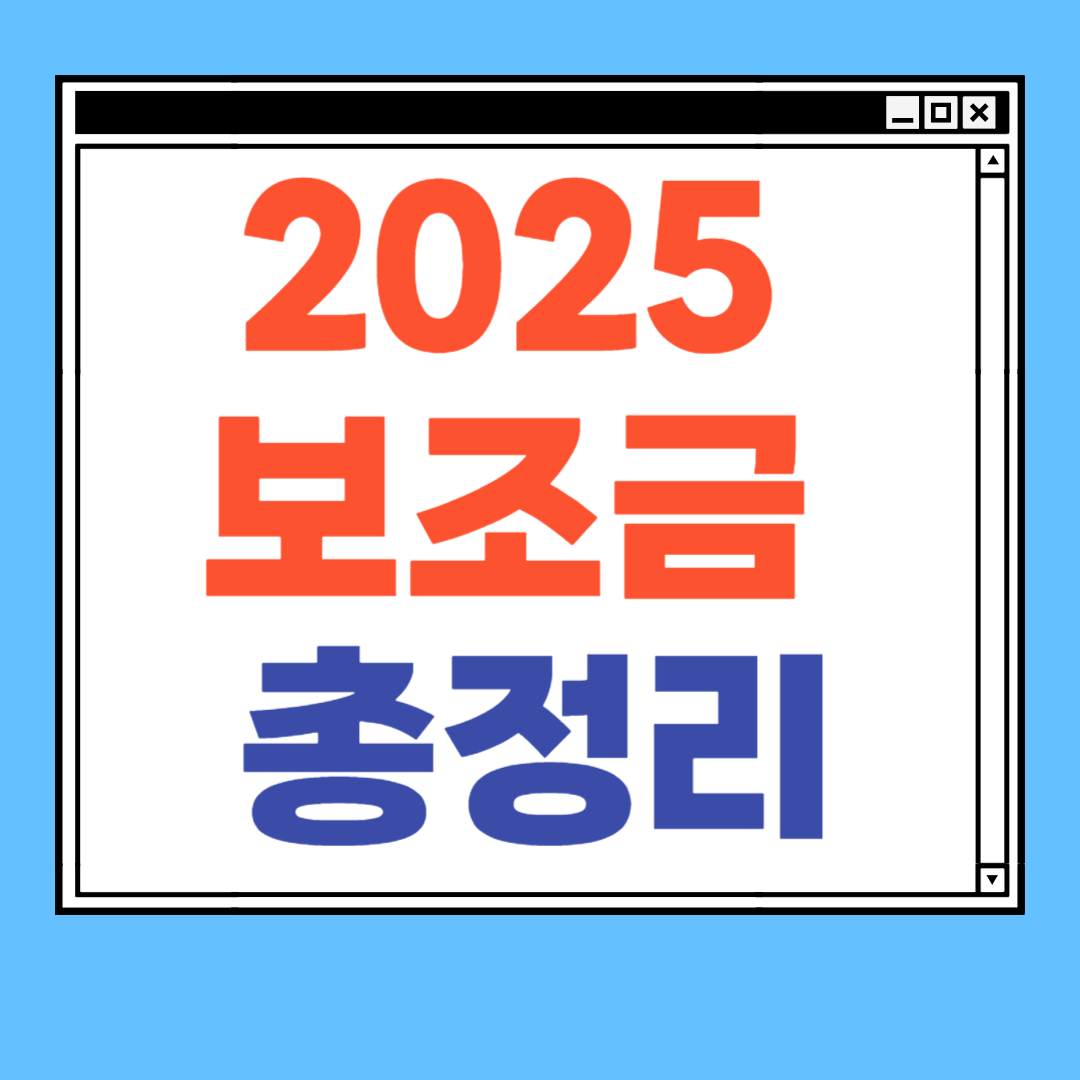 2025 보조금 총정리