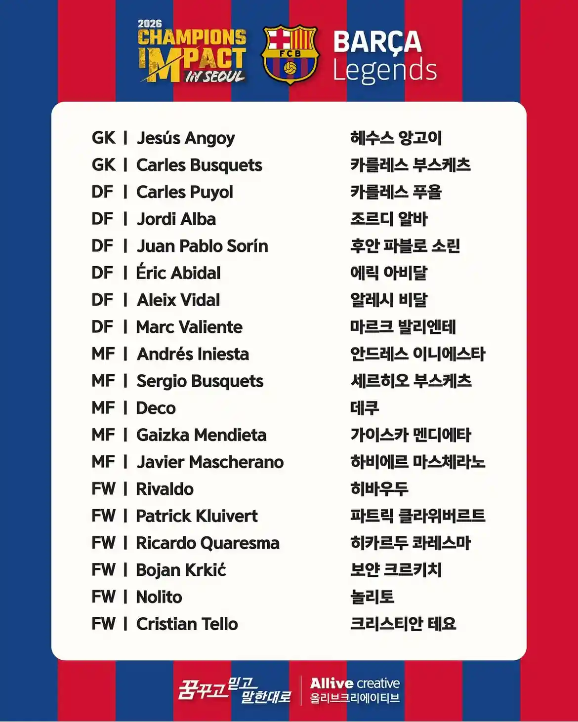 리버풀 레전드 출전 명단