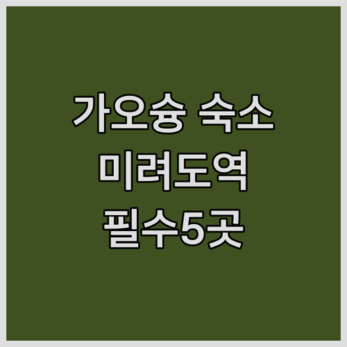 가오슝 자유여행 호텔 예약 팁 미려도..