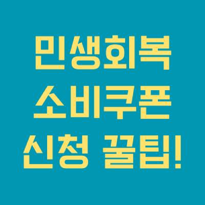 민생회복 소비쿠폰 신청 꿀팁