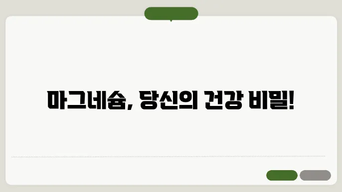 마그네슘 보충에 대한 개인 경험 리뷰 이미지
