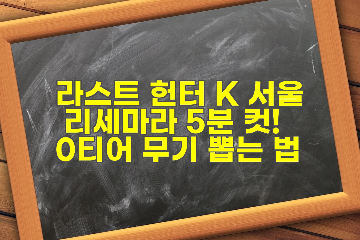 라스트 헌터 K 서울 리세마라