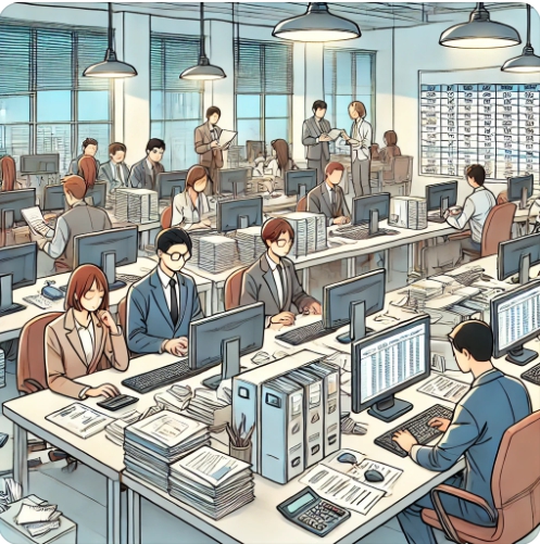 세금 신고하는 모습을 표현한 이미지