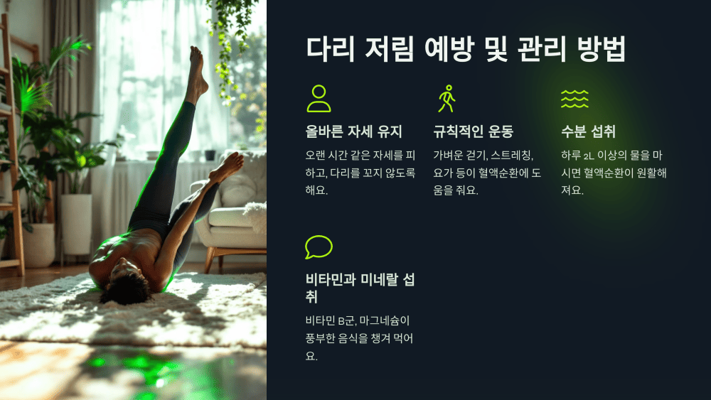 다리 저림 예방 및 관리 방법