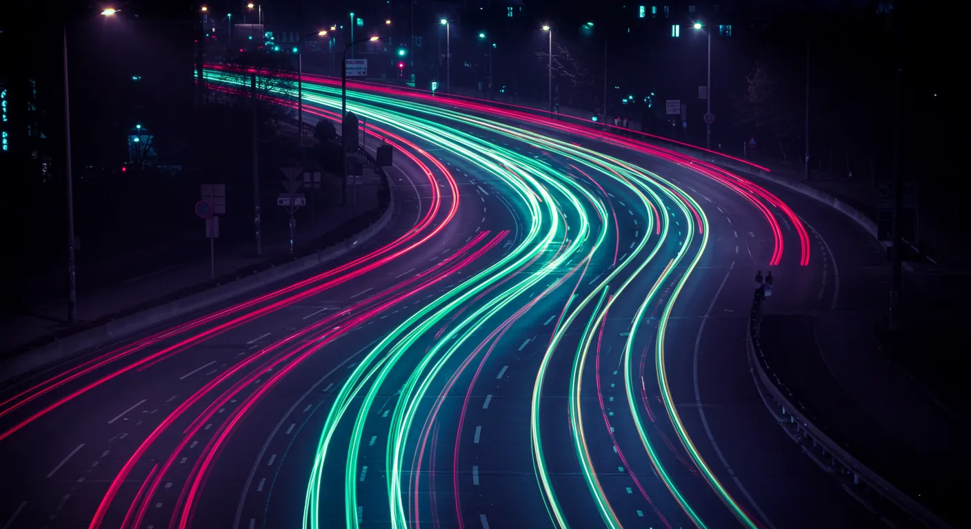 자동차가 달리는 야경모습