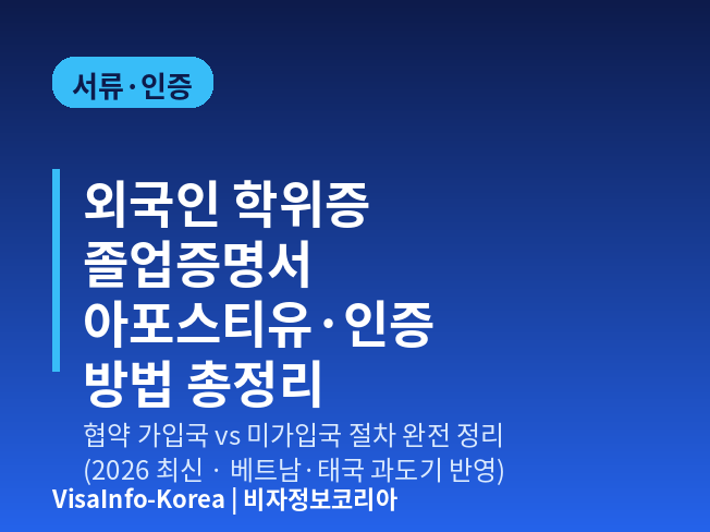 해외 학위증명서 아포스티유·영사확인 방법 총정리(2026. 최신)