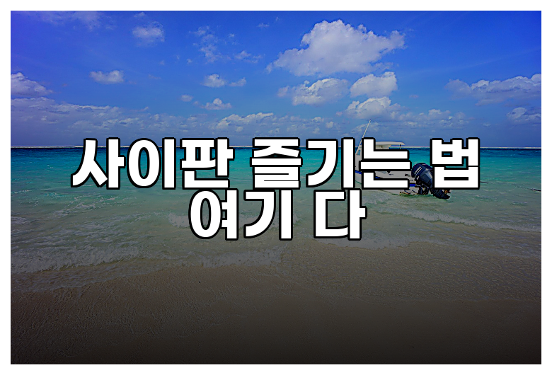 사이판 즐기는 법 여기 다