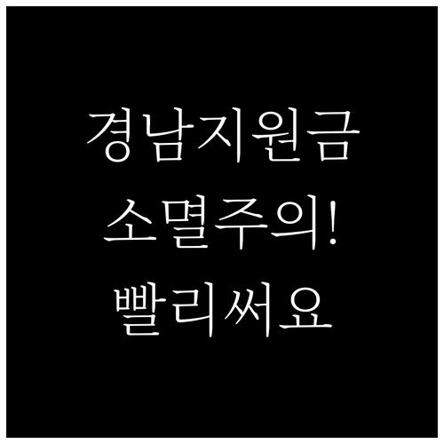 경남 생활지원금 잔액 소멸 방지를 위..