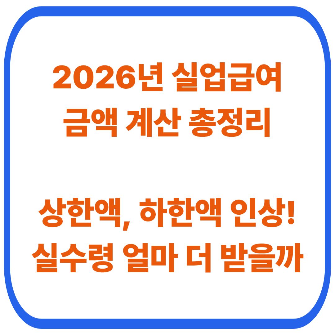 2026년 실업급여 금액, 계산, 상한액, 하한액