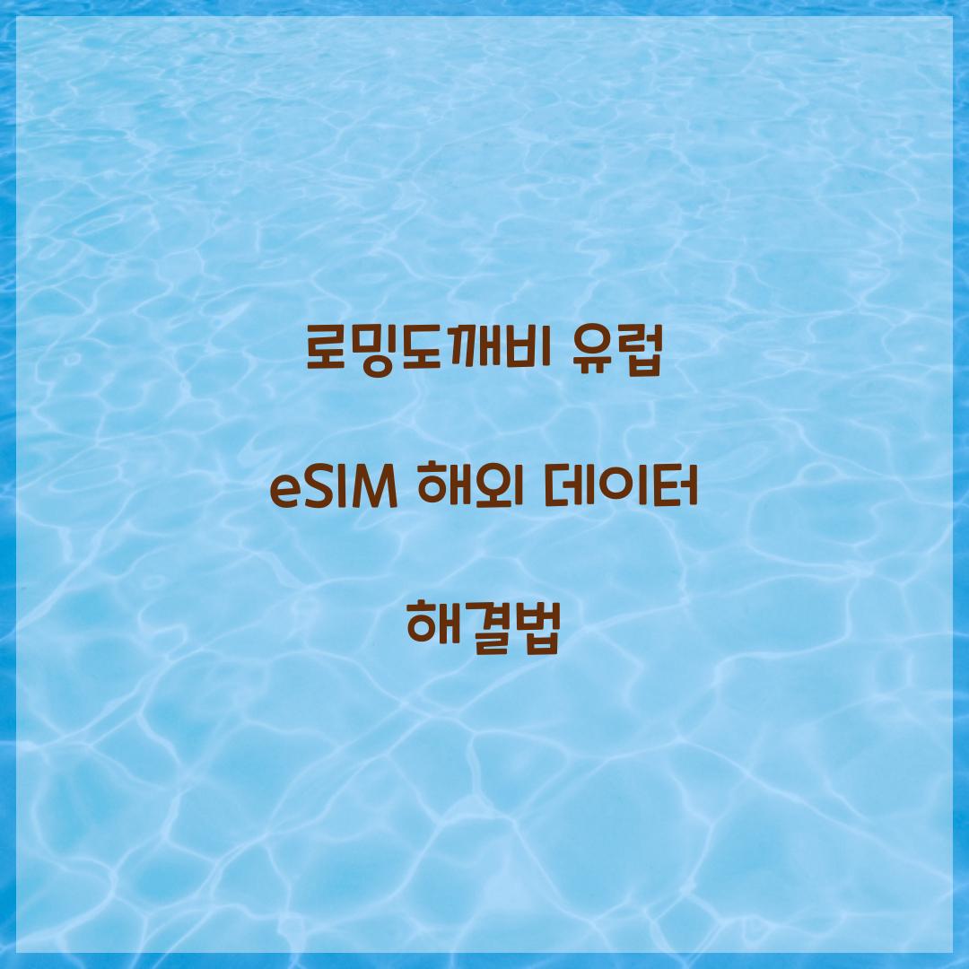 로밍도깨비 유럽 eSIM