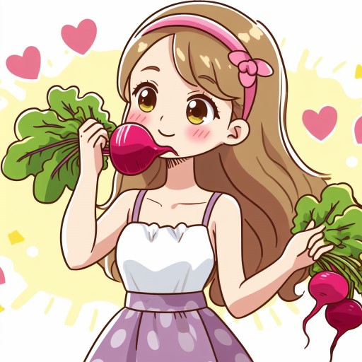 A_pretty_girl_eating_a beet_deliciously