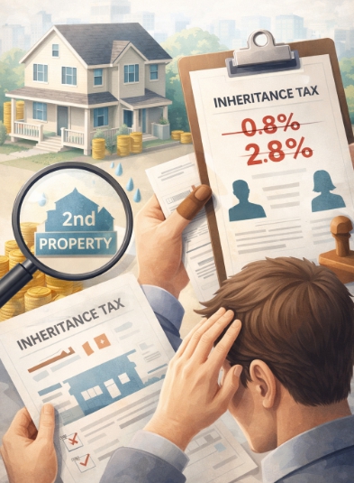 상속 취득세 차이 확인하는 장면