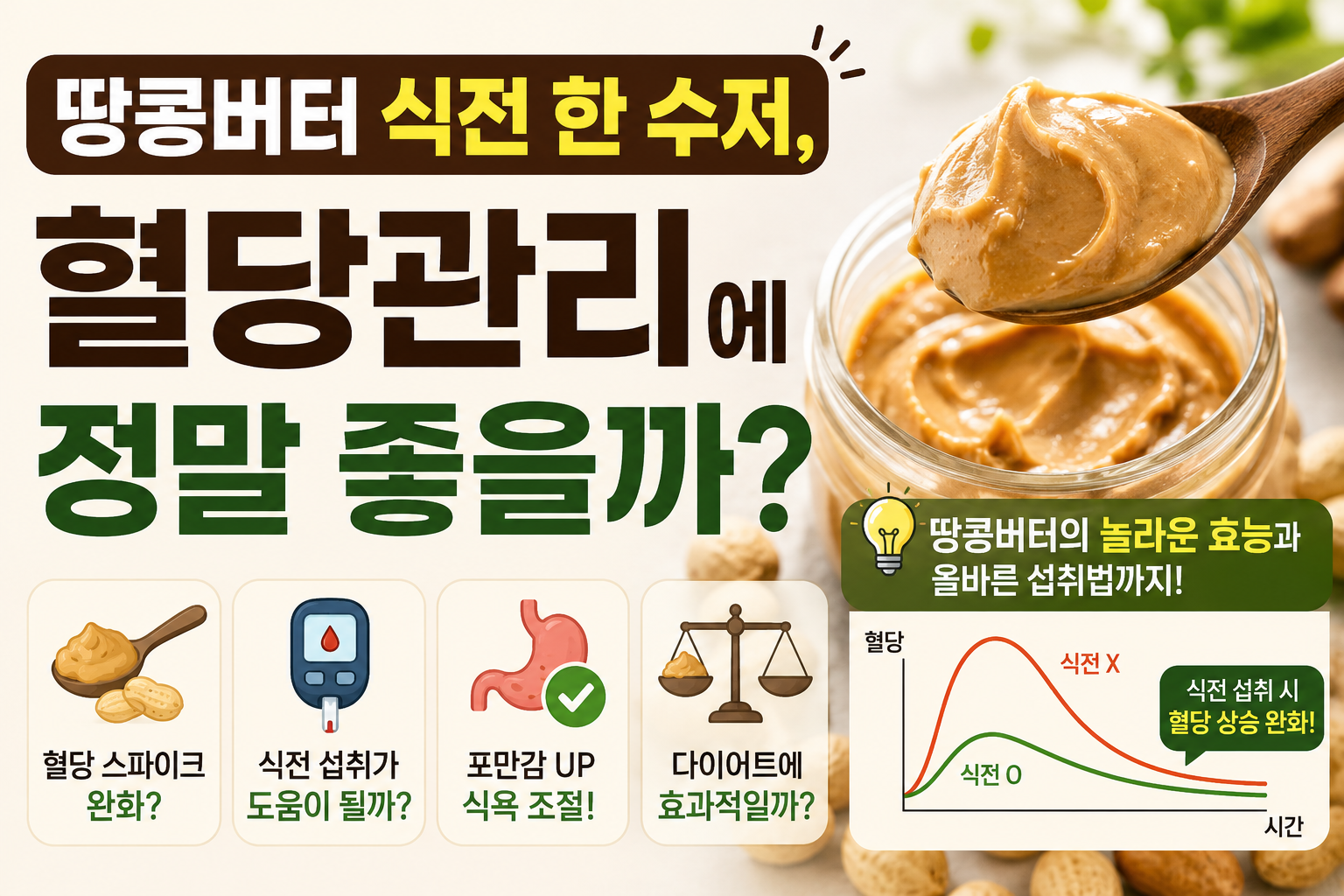 땅콩버터 식전 한 수저, 혈당관리에 정말 좋을까