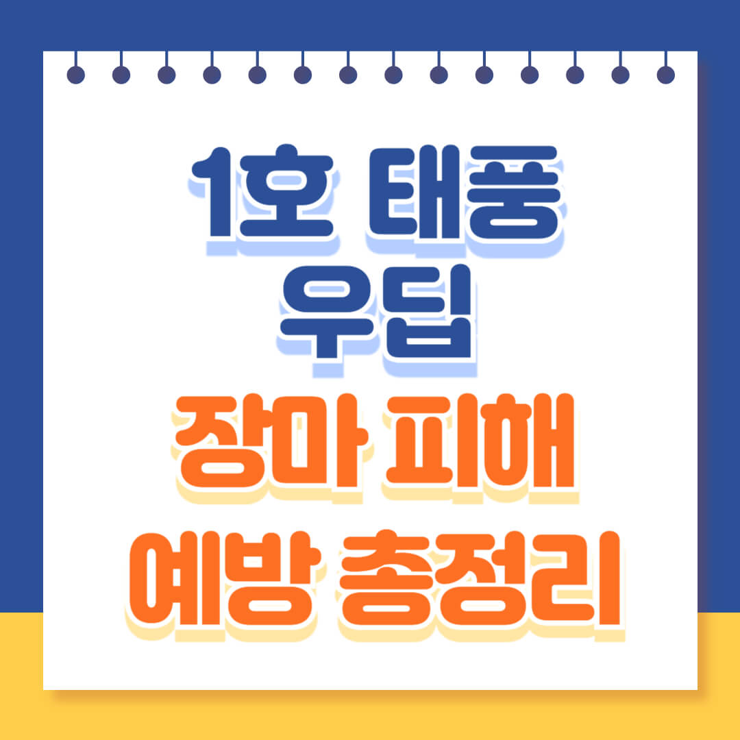 1호태풍 우딥 피해 예방 총정리