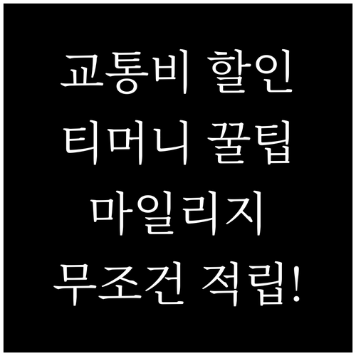 모두의카드 티머니 마일리지 적립과 교..