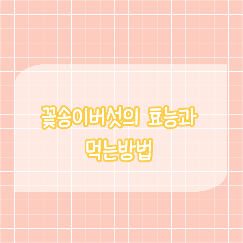 꽃송이버섯의 효능과 먹는방법 글자 이미지