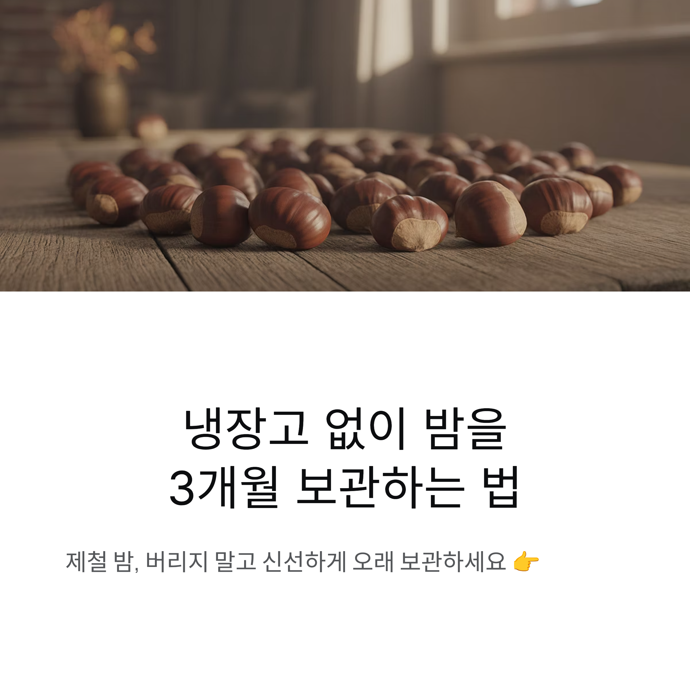 밤보관방법, 냉장고 대신 이렇게 하면 훨씬 오래갑니다