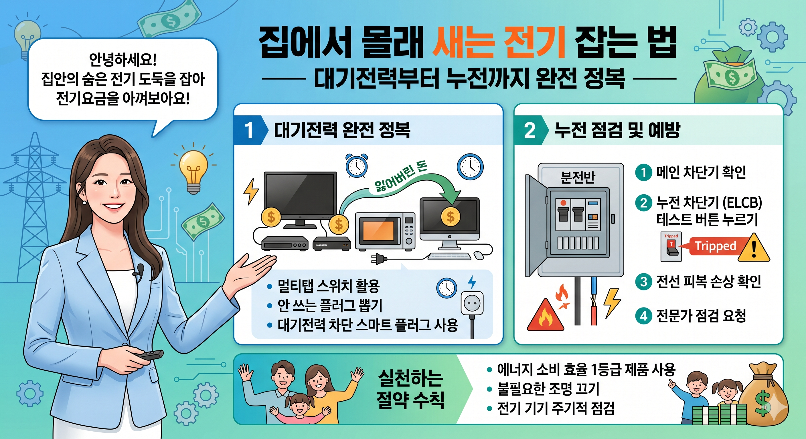 집에서 몰래 새는 전기 잡는 법