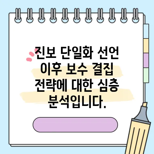 진보 단일화 선언 이후 보수 결집 전략에 대한 심층 분석입니다.