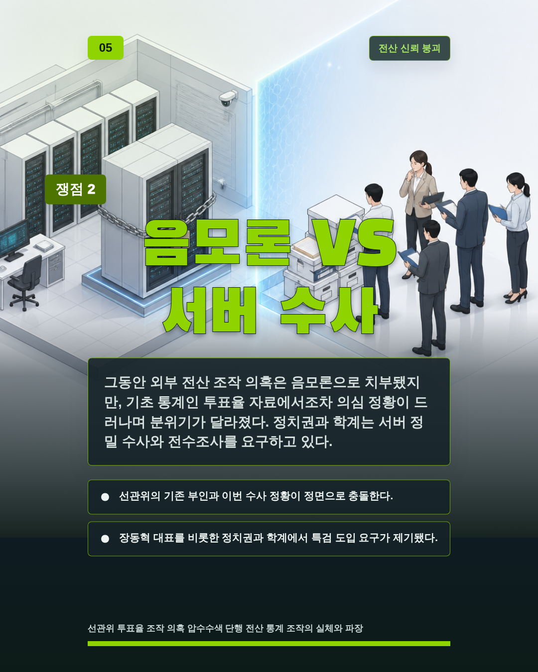 음모론 VS 서버 수사