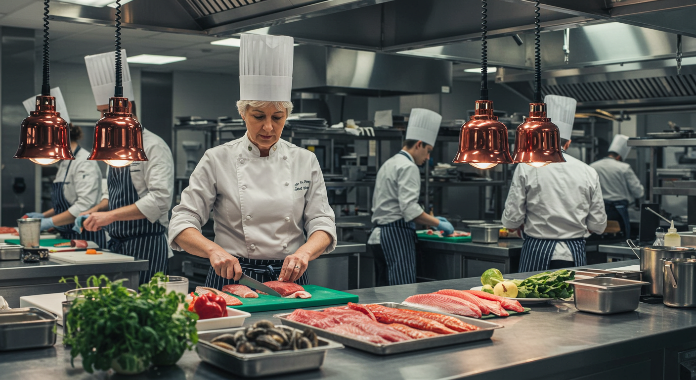 음식준비하는 직원들