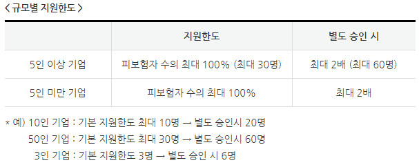 청년 디지털 일자리 사업-지원한도-표