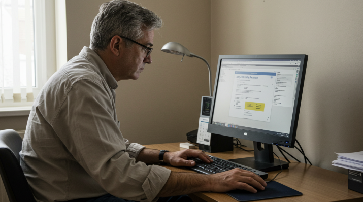 장애인 연금 신청하는 모습