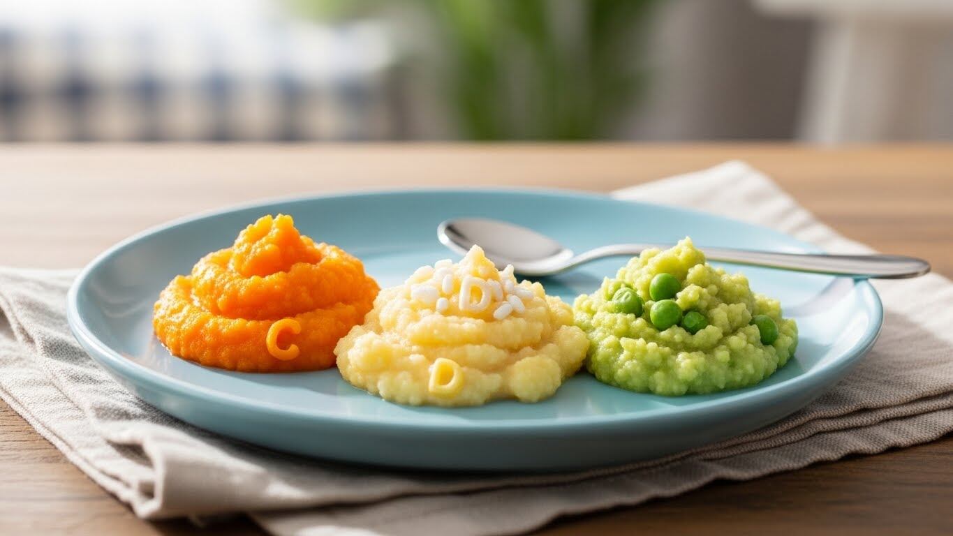 아기 이유식 1끼 예시 이미지
“비타민C + 비타민D 균형 한 끼”
작은 접시에 재료 구성
부드러운 파스텔 촬영 컷
전체적인 고급 육아 블로그 느낌