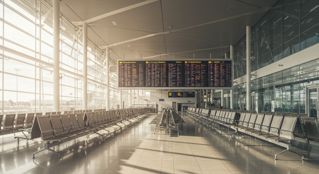 텅 빈 공항 내부