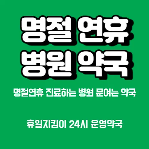 명절-주말-연중-무휴-심야-문여는-약국-진료-병원-찾는방법
