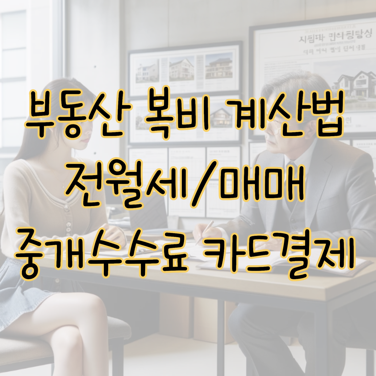 부동산 복비 정확한 계산 방법 월세 전세 매매 중개수수료 카드결제 현금영수증 표지