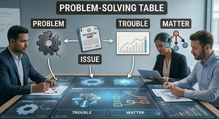 problem, issue, trouble, matter 차이