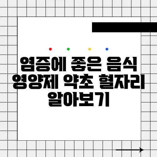 염증에 좋은 음식 영양제 약초 혈자리 알아보기