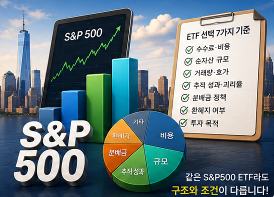 국내 상장 S&P500 ETF 비교|수수료·분배금·환헤지 무엇을 봐야 할까?