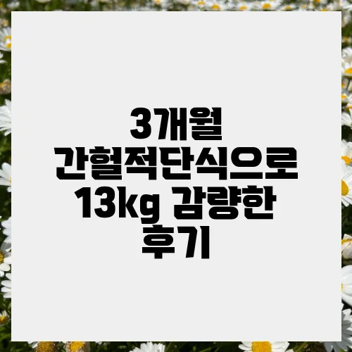 3개월 간헐적단식으로 13kg 감량한 후기