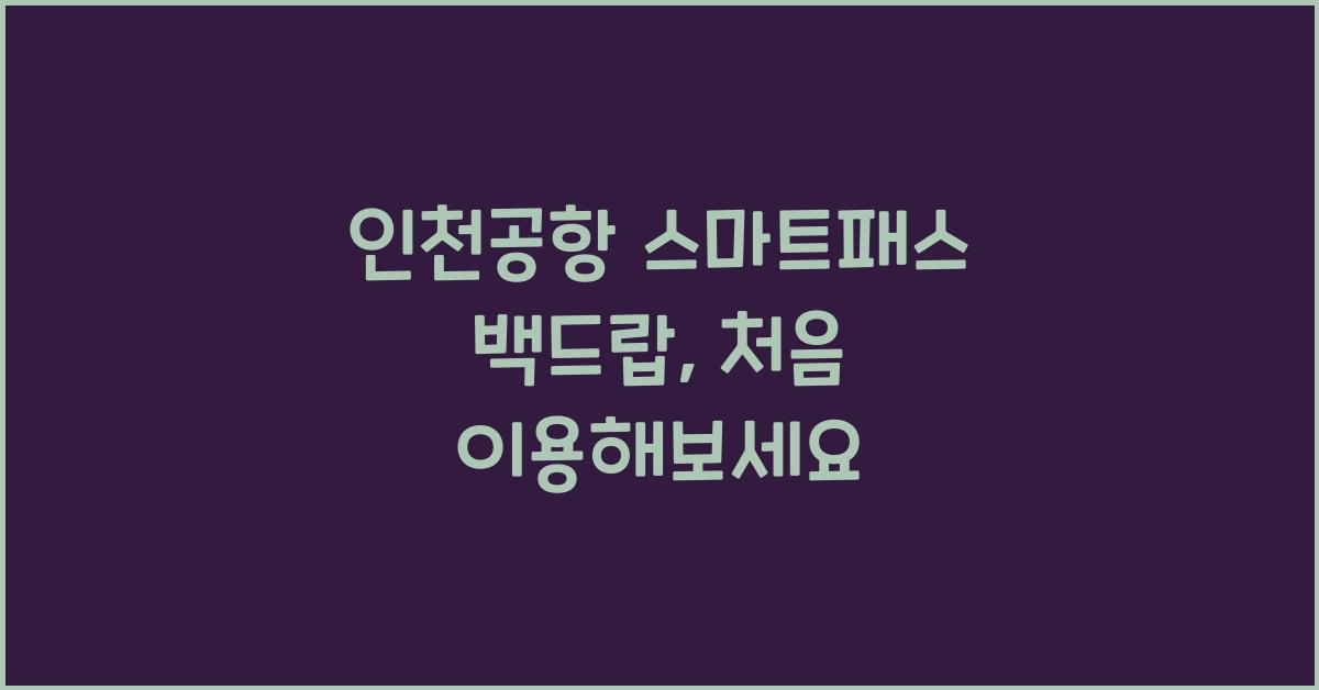 인천공항 스마트패스 백드랍