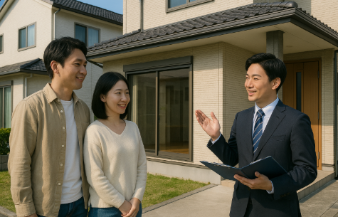 일본에서 영주권 부부가 집을 구하는 모습입니다.