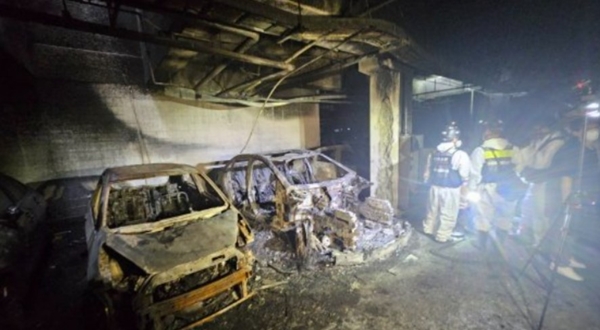 인천 주차장 전기차 화재