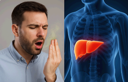 입냄새와 간의 관련 사진