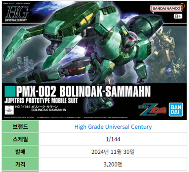 보리노크사만 HGUC 박스아트입니다.