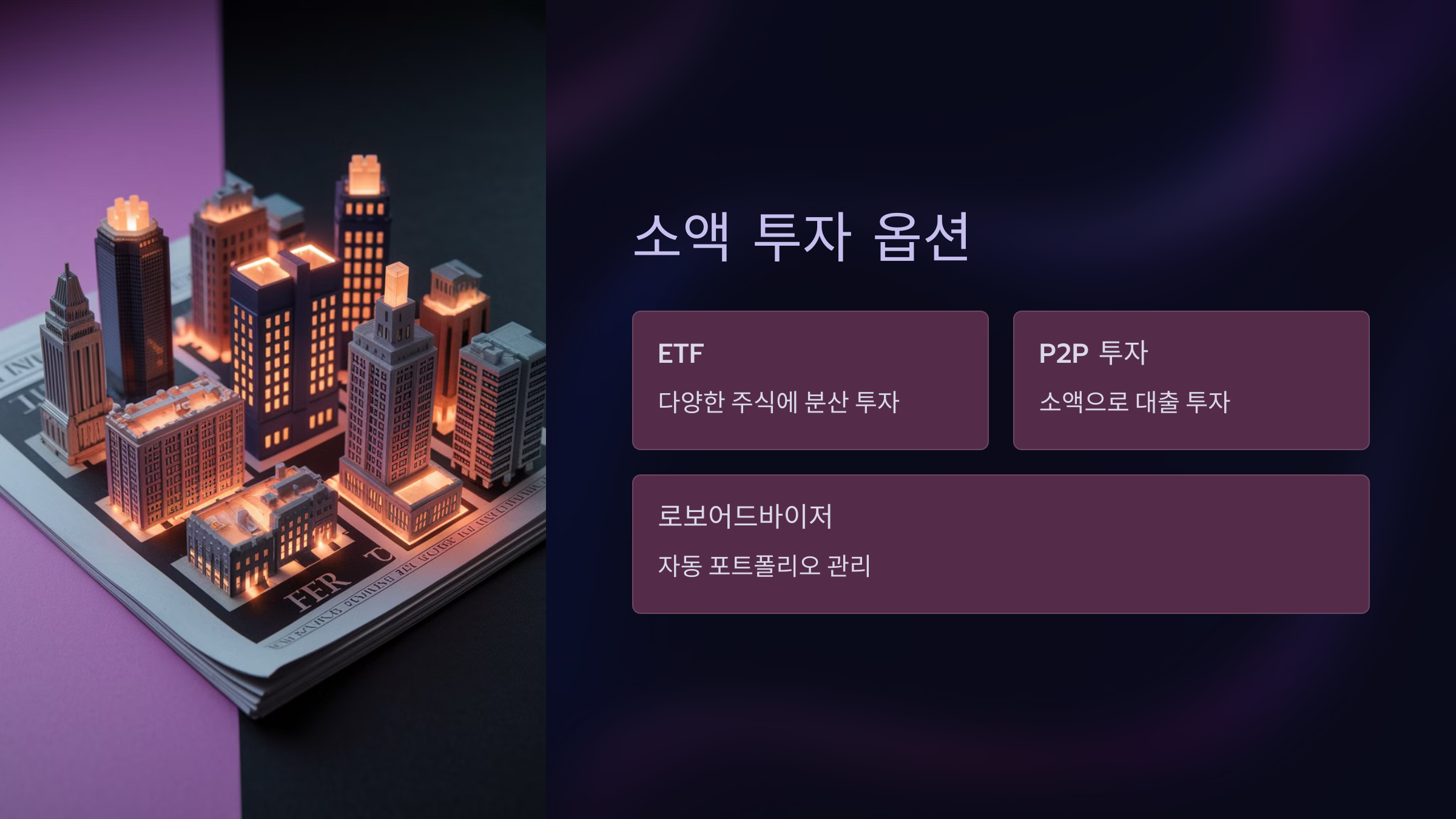 소액 재테크에 적합한 투자 옵션