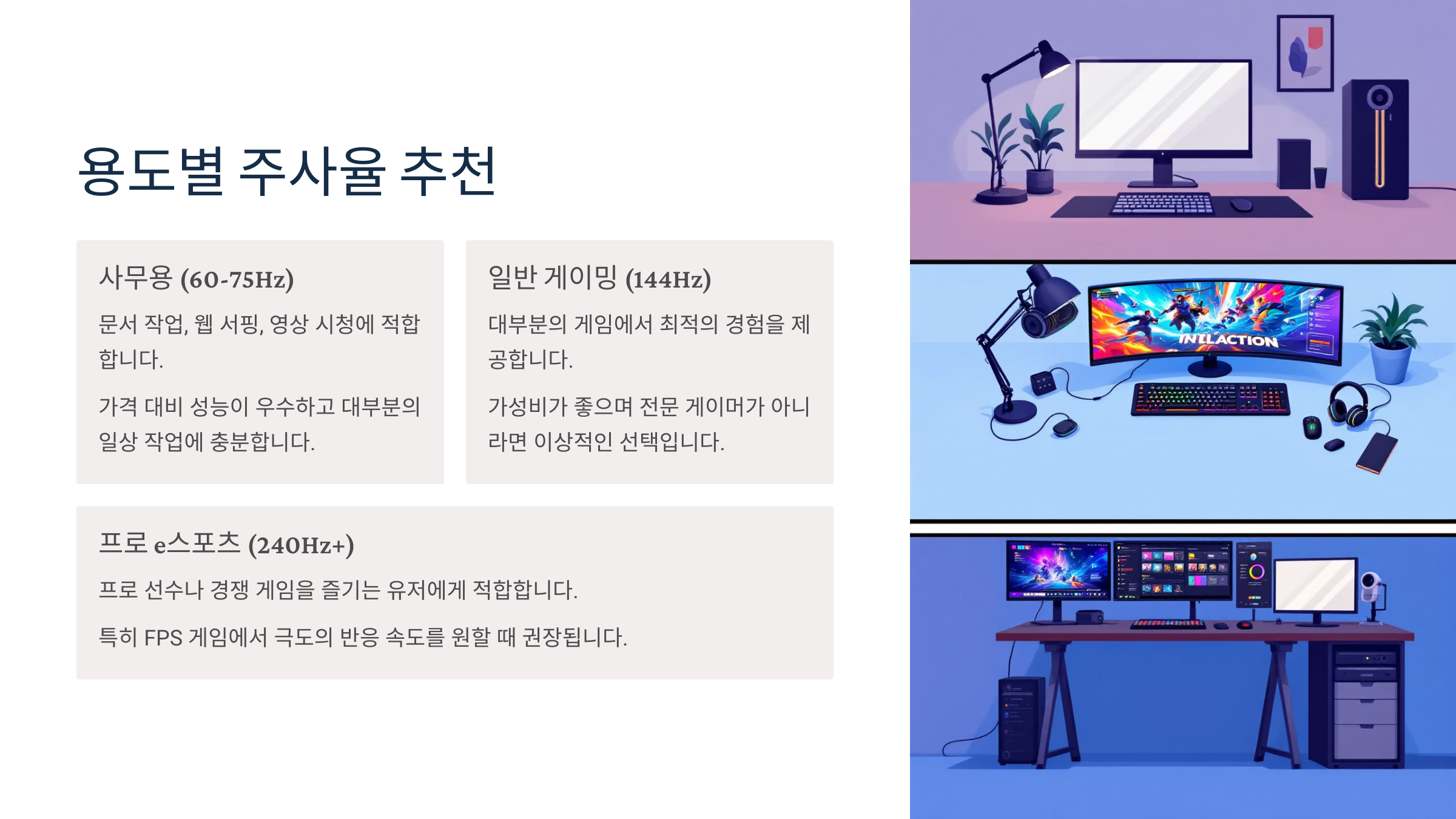 주사율별 추천 용도