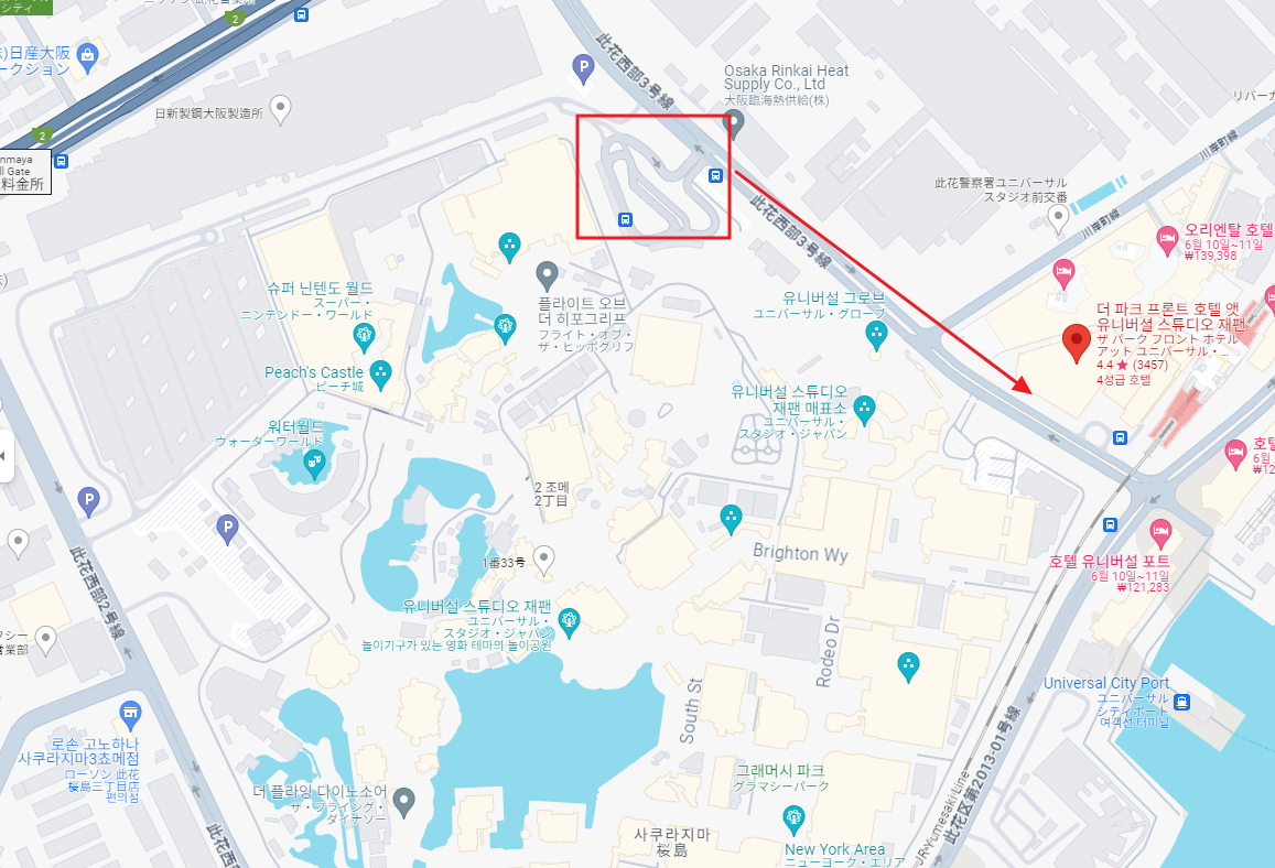 유니버셜 스튜디오 버스승강장