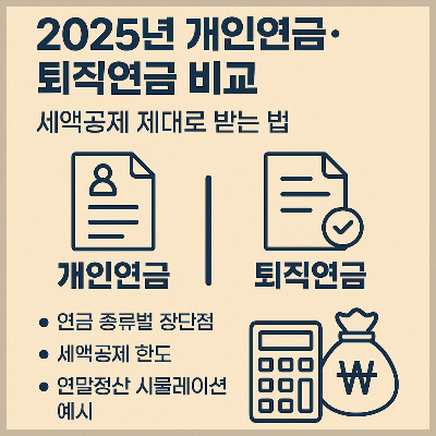 2025년 개인연금&middot;퇴직연금 비교 ❘ 세액공제 제대로 받는 법