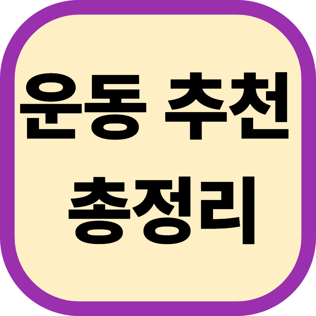 운동 추천 총정리