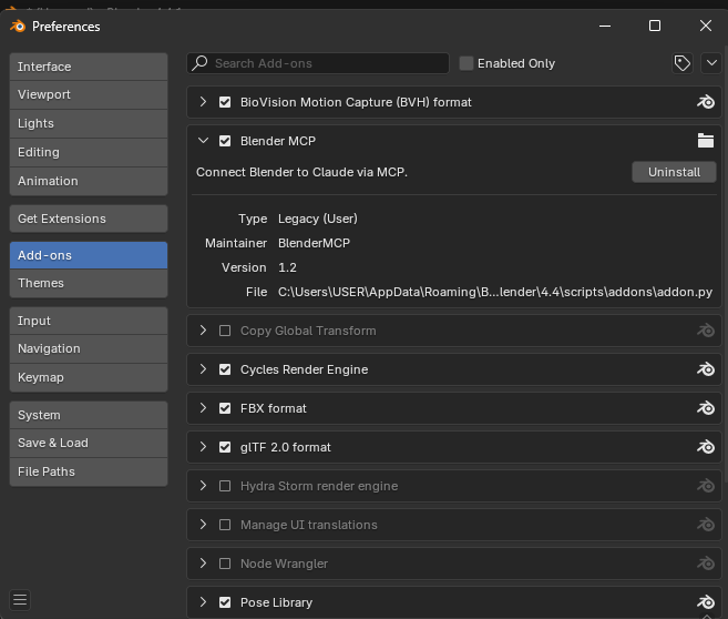 Blender add-ons