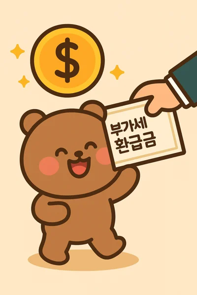 세금 환급금 수령을 표현한 캐릭터